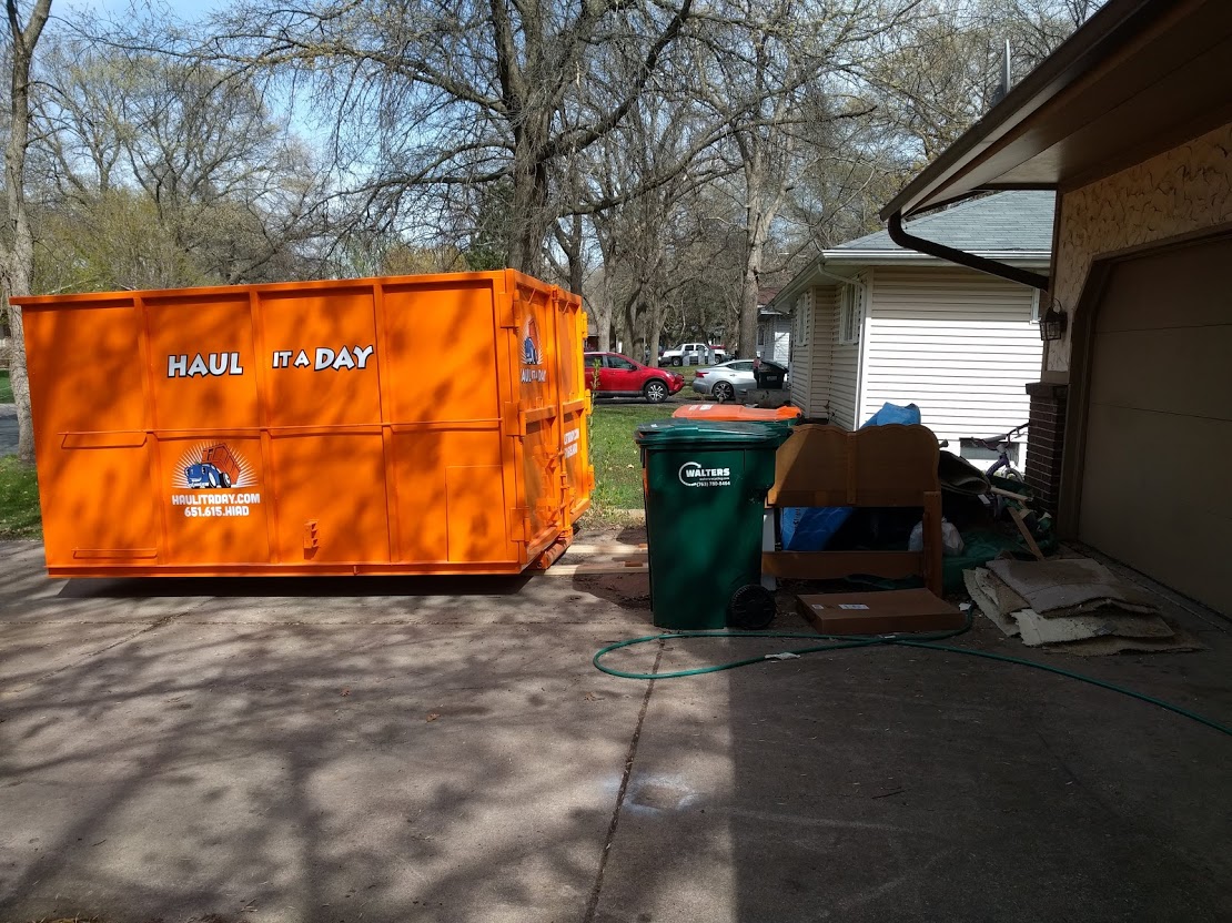 20 yard dumpster leaves room in driveway. Another reason why homeowners prefer Haul it a Day Dumpster Rentals.